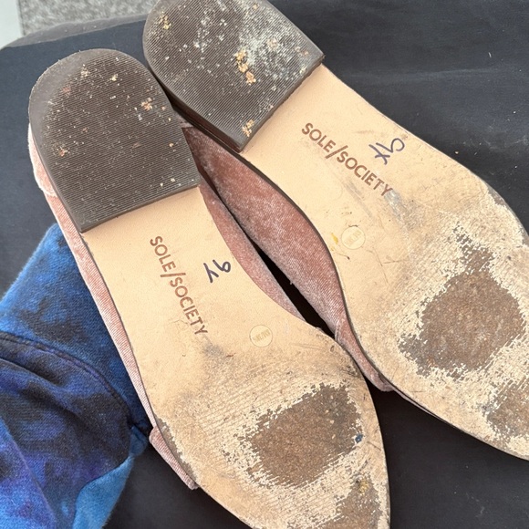 Sole Society Pink Velvet Loafers - Picture 7 of 9
